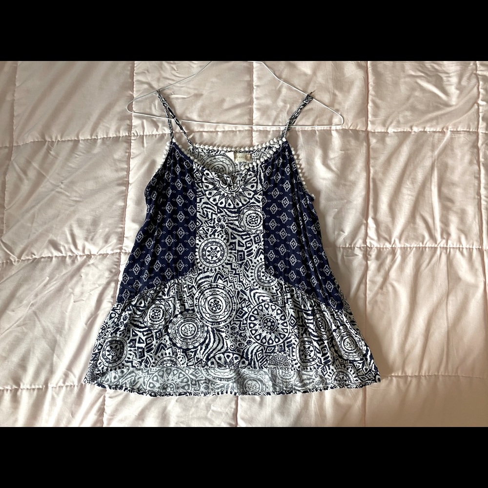 Altar’d State Blue and White Print Tank